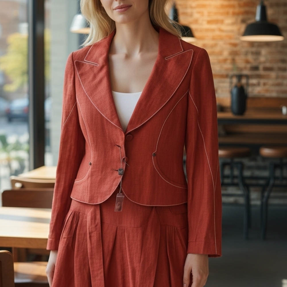 M. Siamo 2 Pieces vintage Women's Rust Blazer and Skirt
